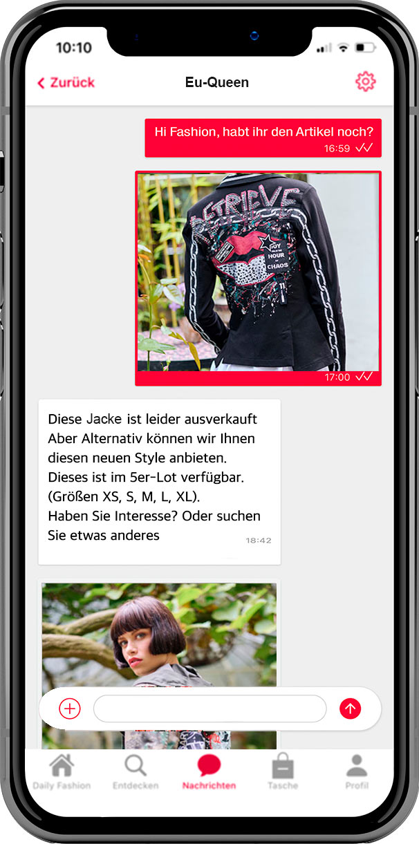App Mockup 03 2021 Rechts Fashion App Imotex Screen